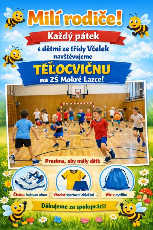 Cvičíme v tělocvičně ZŠ Mokré Lazce